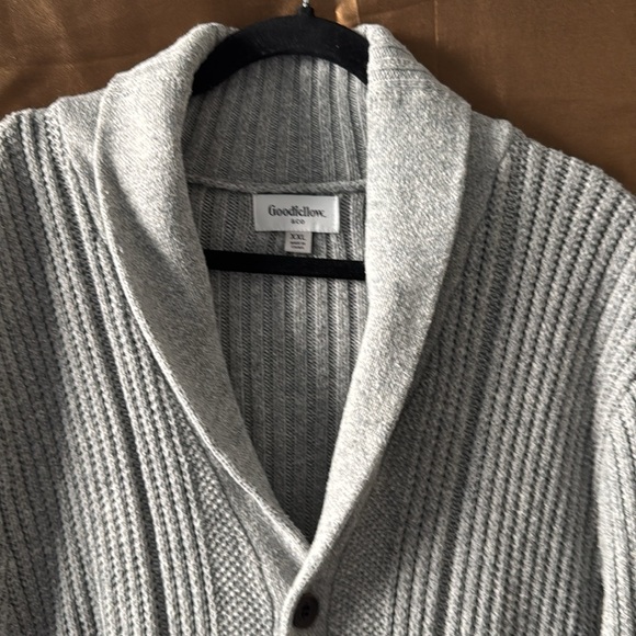 Goodfellow & Co Men's Light Gray Ribbed Cardigan - Picture 4 of 7